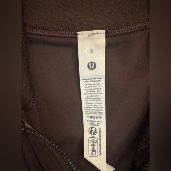 Lululemon Define Jacket Nulu. Dark Brown. Espresso. Size 8. - Picture 14 of 15